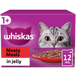 Whiskas 1+ Cat Pouches Meaty Meals in Jelly 85g 12pk